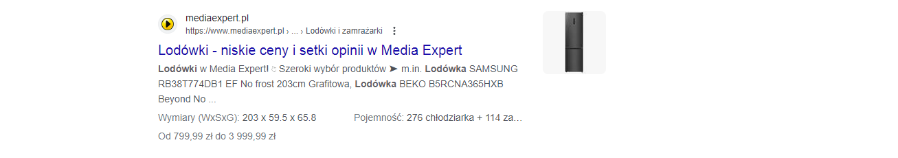 Wpływ danych strukturalnych na CTR
