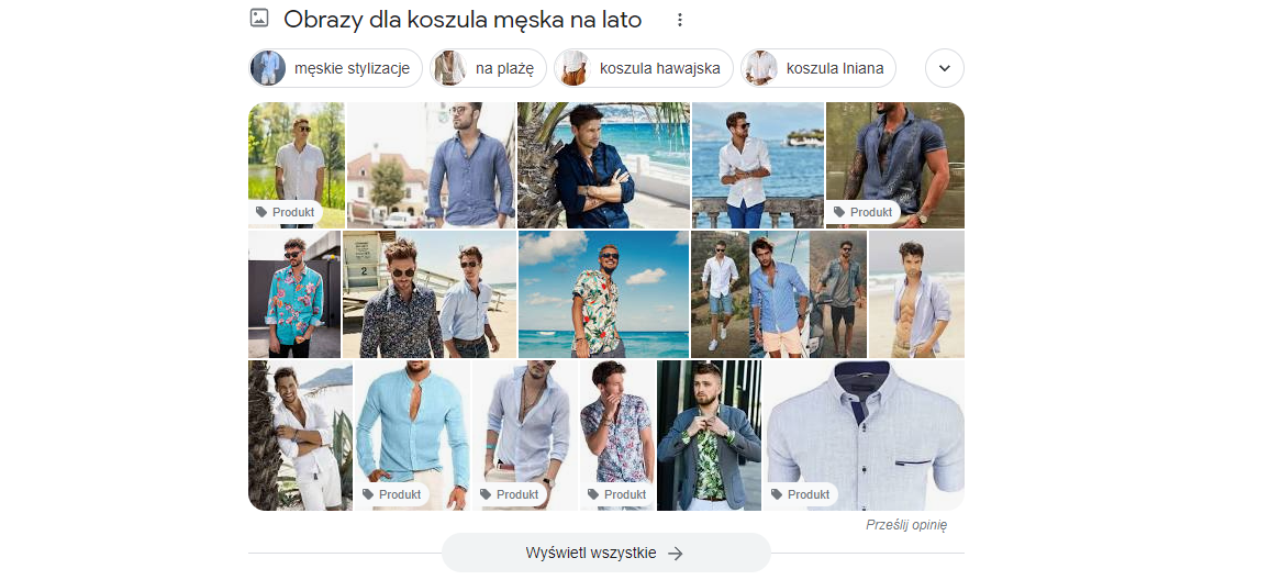 Dane strukturalne produktów