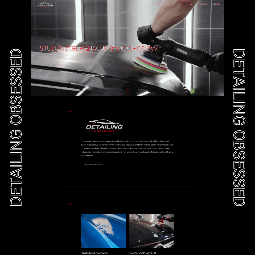 Projekt strony internetowej studia car detailingu