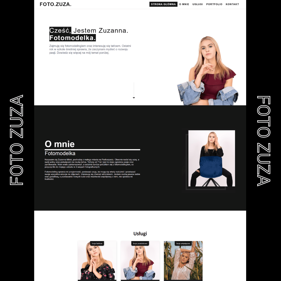 Projekt strony internetowej fotomodelki